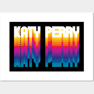 Retro Katy Proud Name Personalized Gift Rainbow Style Posters and Art